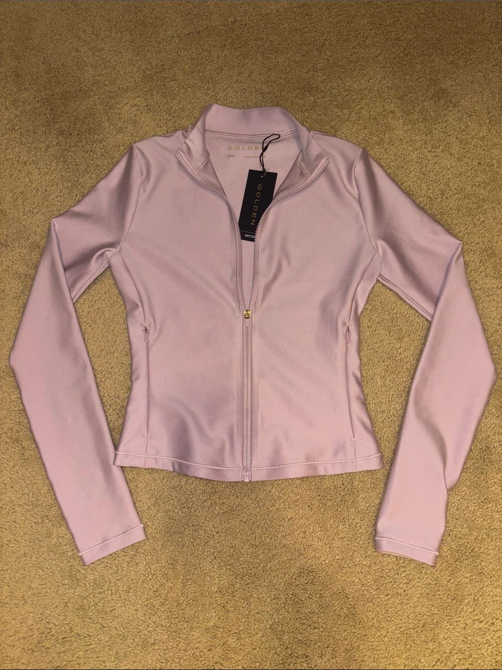Aritzia Pale Pink Full-Zip Bomber Jacket